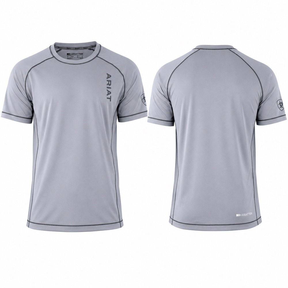 NEW AriatTEK 360 Airflow Performance T-Shirt Men’s M Silver Sconce Moisture Wick